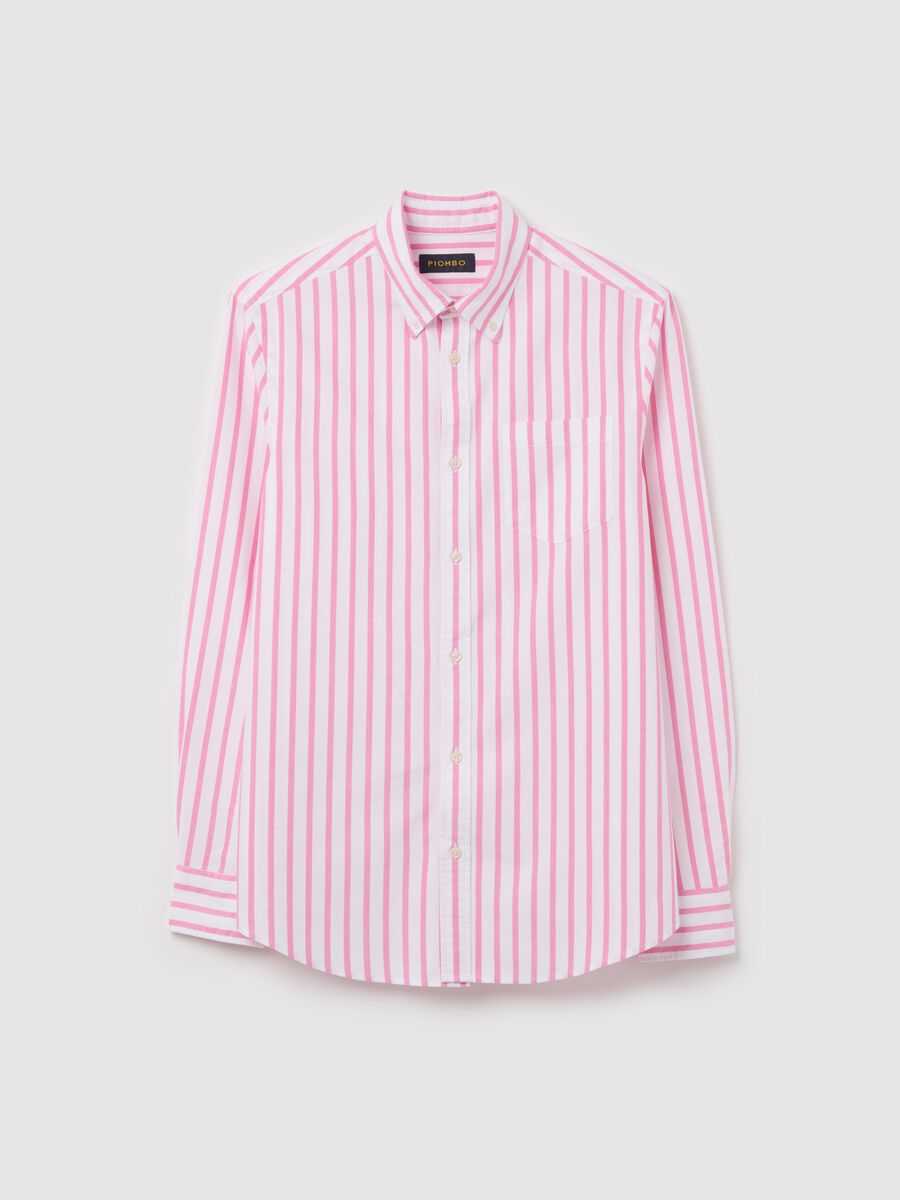 Striped button-down shirt with pocket_4