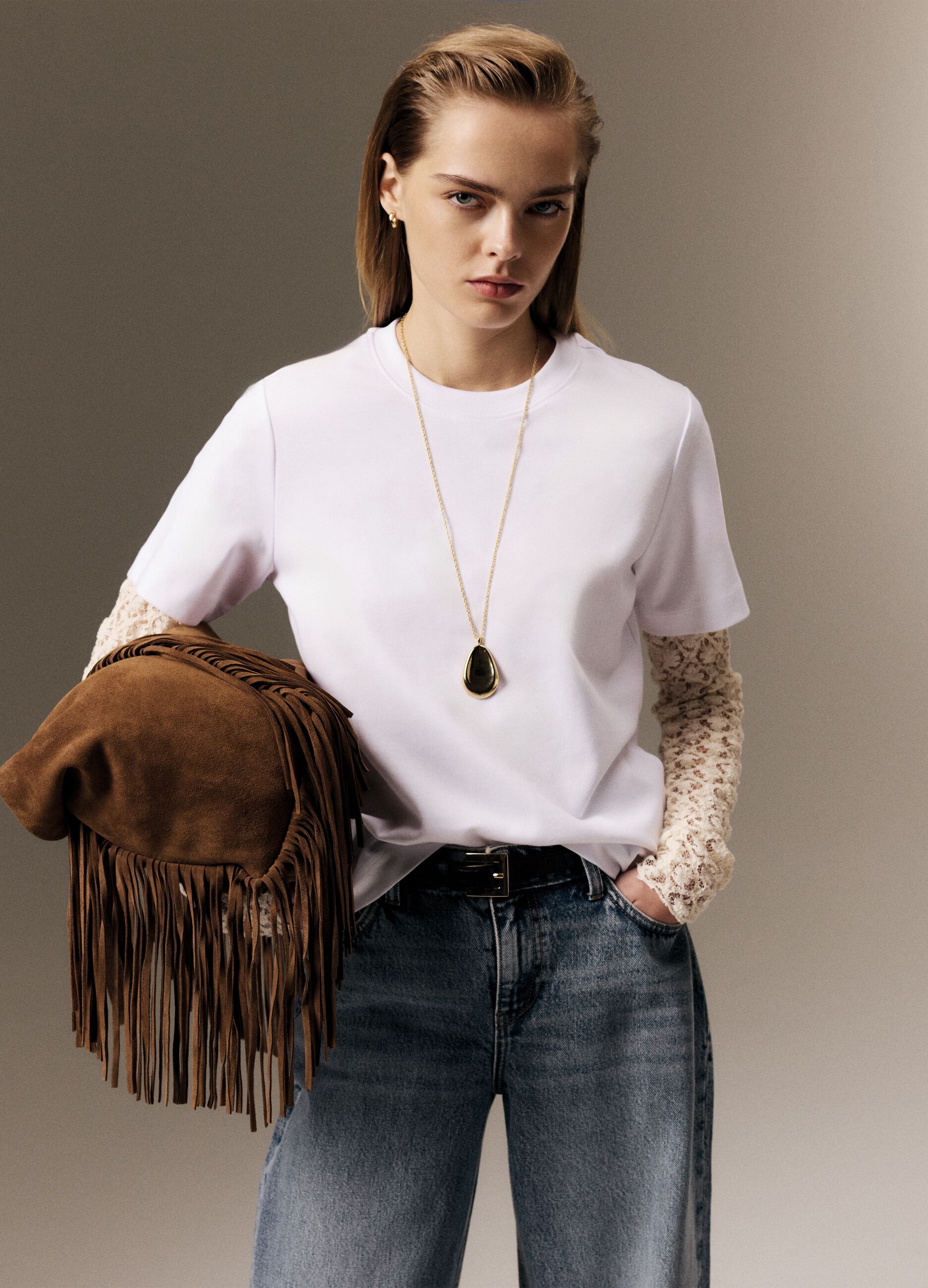T-shirt The Iconic Tee bianca in puro cotone relaxed fit