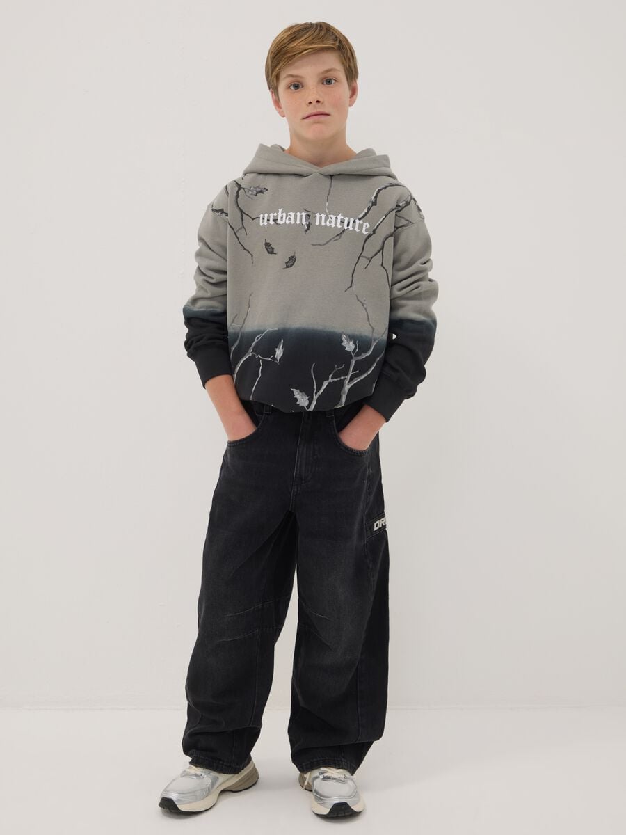 Jeans neri baggy fit in puro cotone_0