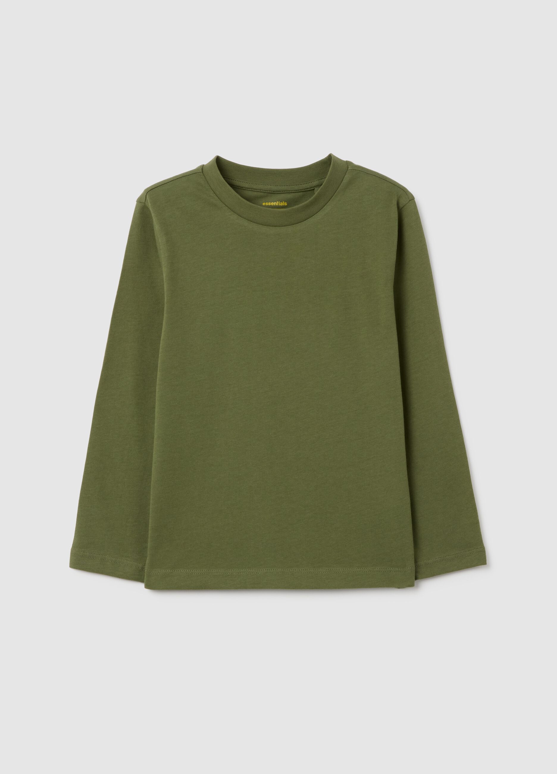 Green regular fit pure cotton children's sweater