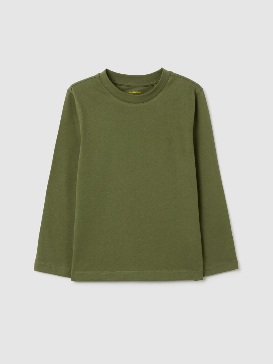 Green regular fit pure cotton children's sweater_0