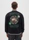 Black cotton blend bomber jacket with Celtics prints_2