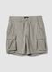 Grey pure cotton regular-fit cargo Bermuda shorts_4