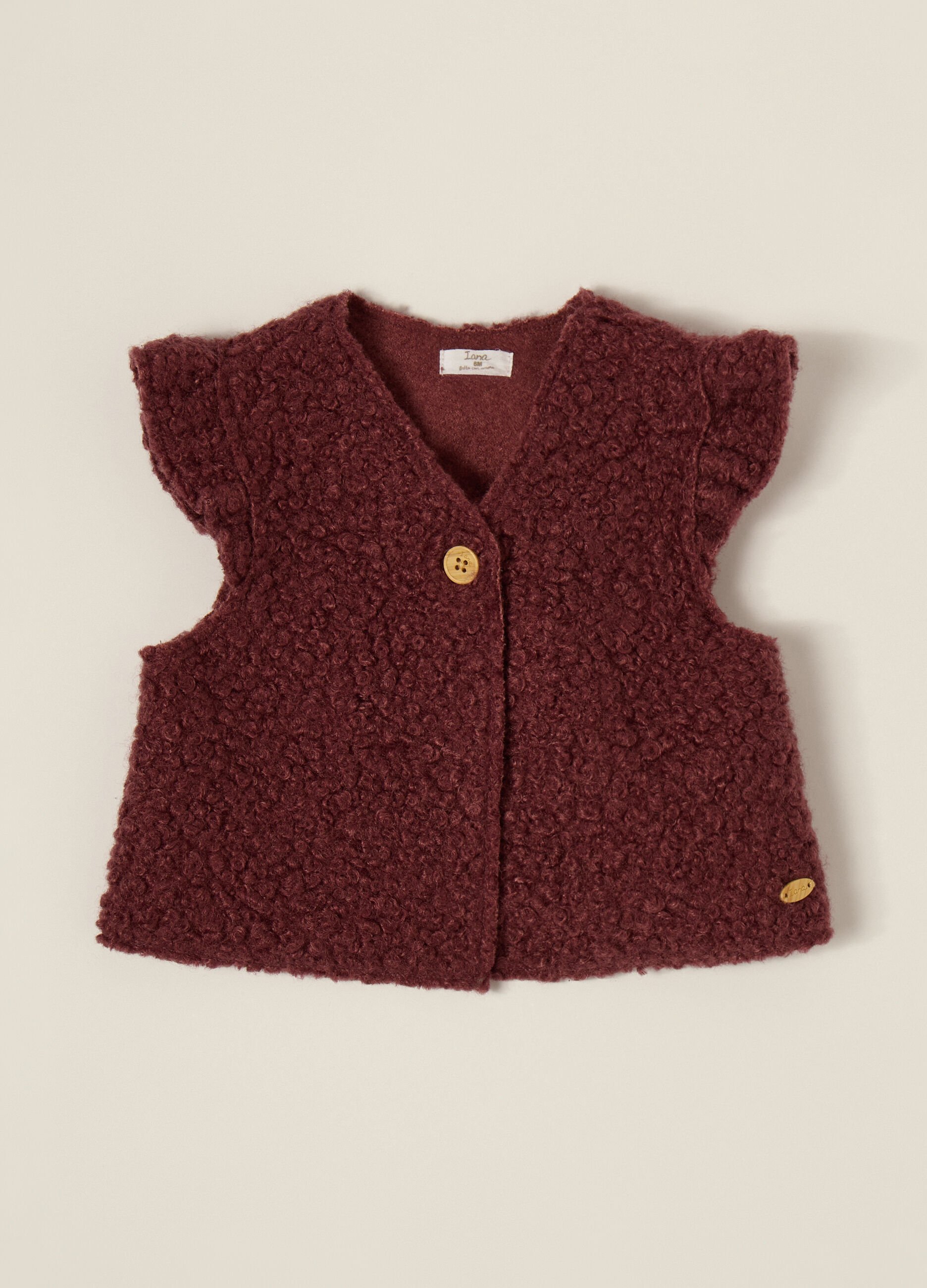 Red Fabric Blend Gilet