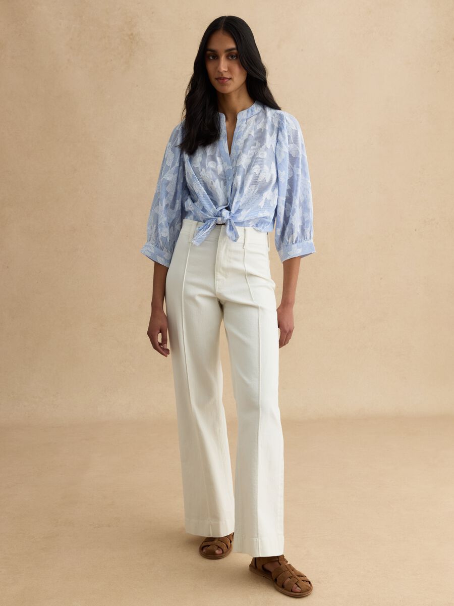 Multicolour pure cotton regular fit shirt with floral design_2