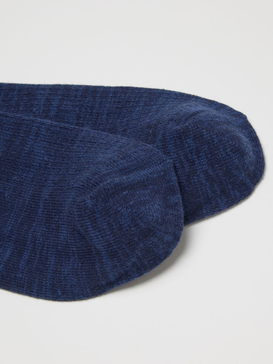 Calze midi blu in misto cotone_2