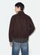 Giacca cropped marrone imbottita con zip over fit_3