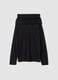 Black viscose-blend top with shawl collar, regular fit_0