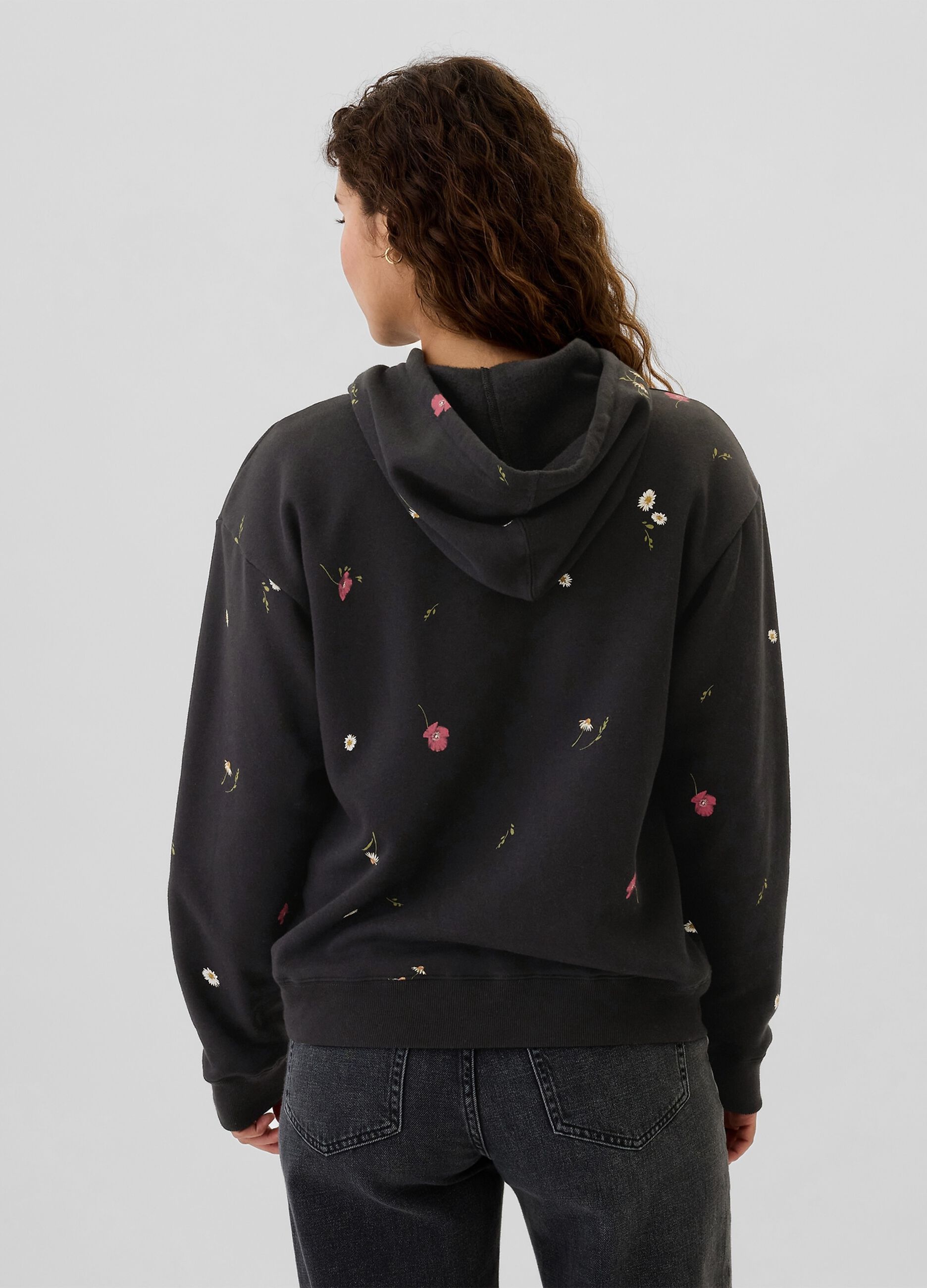 Ditsy floral sweatshirt with embroidered logo