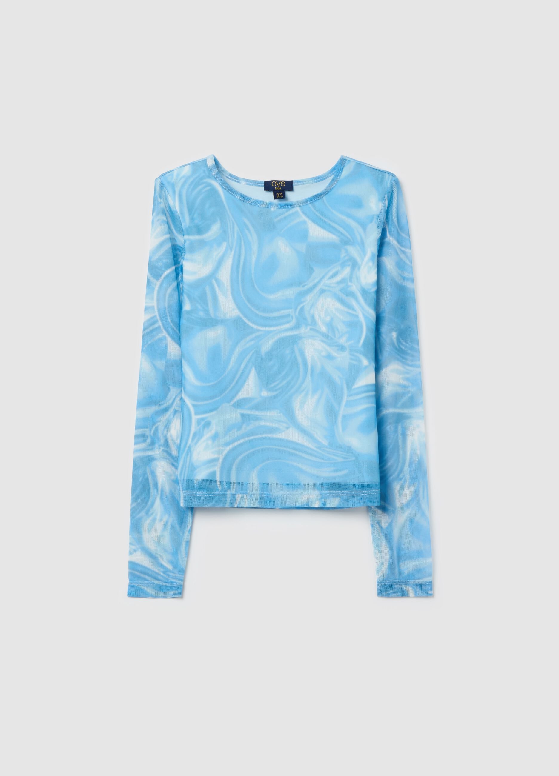 T-shirt a maniche lunghe in mesh 