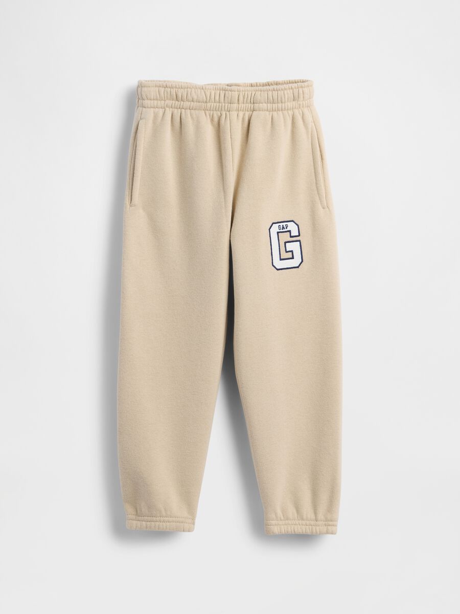 Beige trousers in cotton and polyester blend_0