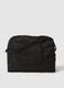 Black shoulder bag with front pocket and zip closure_1