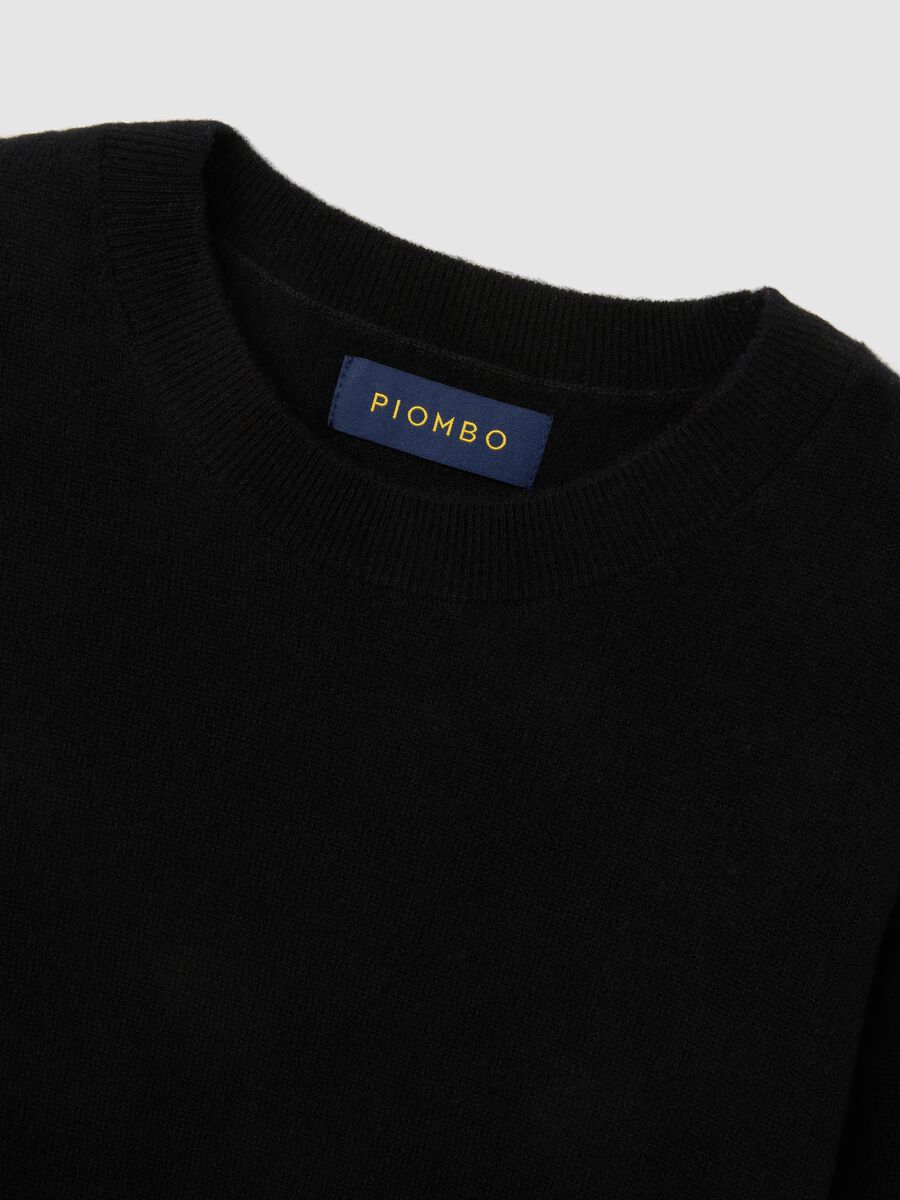 Black Pure Wool Jumper Regular Fit_5