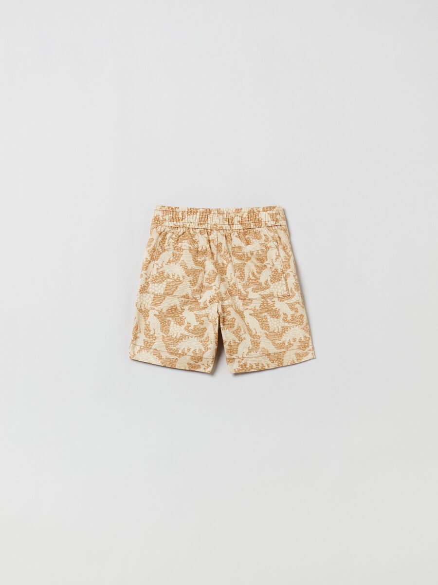 Bermuda shorts with drawstring and dinosaur print_1