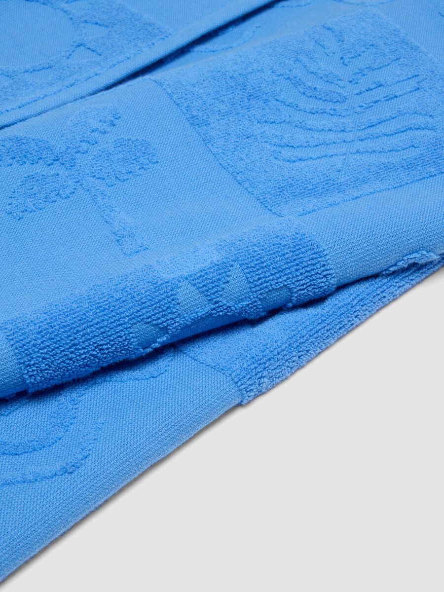 Telo mare azzurro in puro cotone jacquard_1