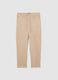 Beige stretch cotton trousers regular fit_4