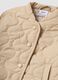 Beige padded quilted jacket, regular fit, for baby girl_3