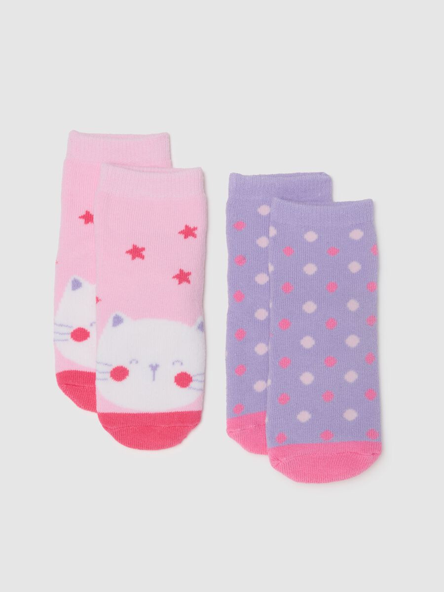 Bipack of multicolor stretchy cotton socks for girls_0