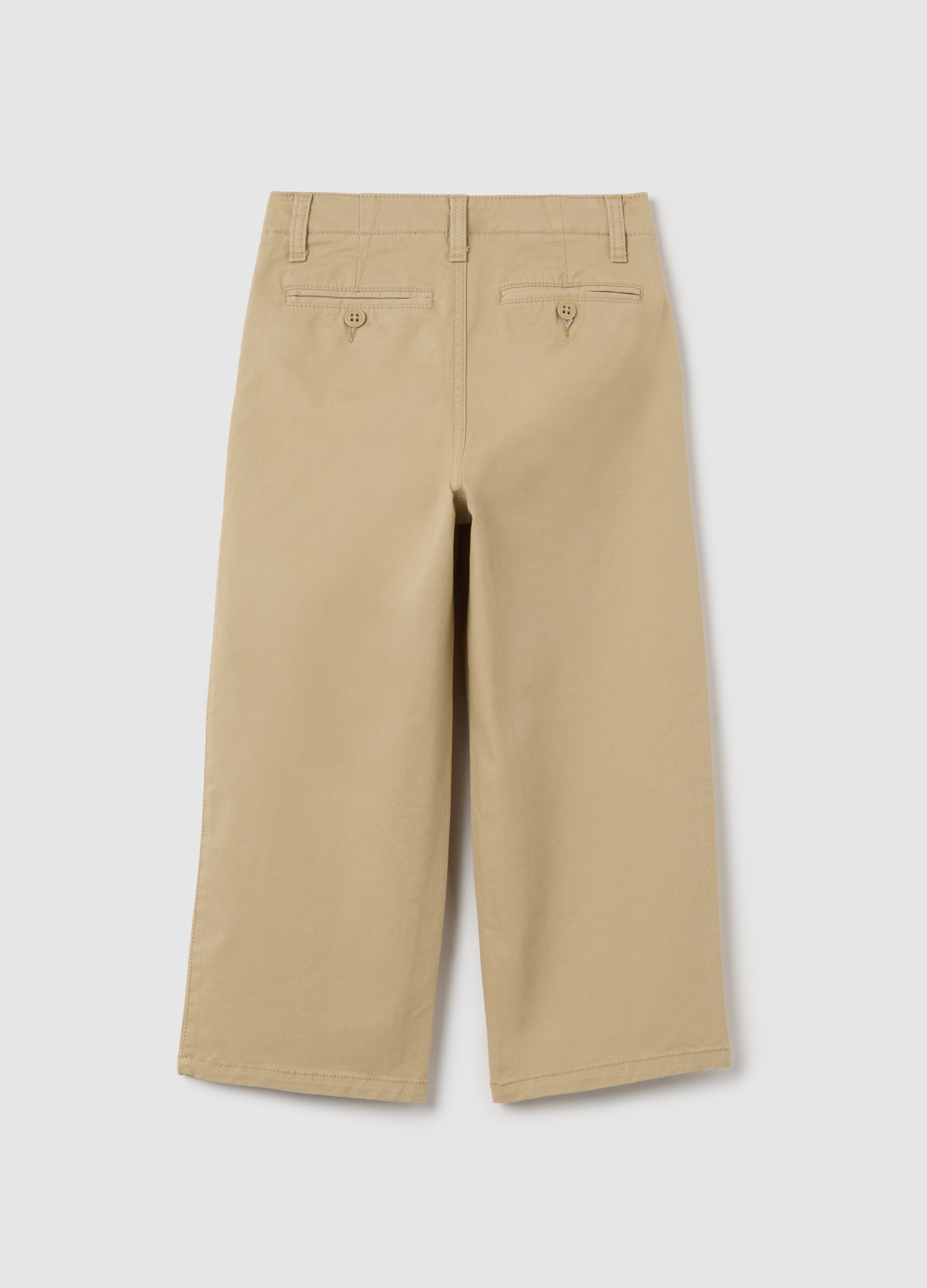Pantaloni chino beige in cotone stretch