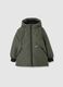 Green regular fit children's jacket with hood_0