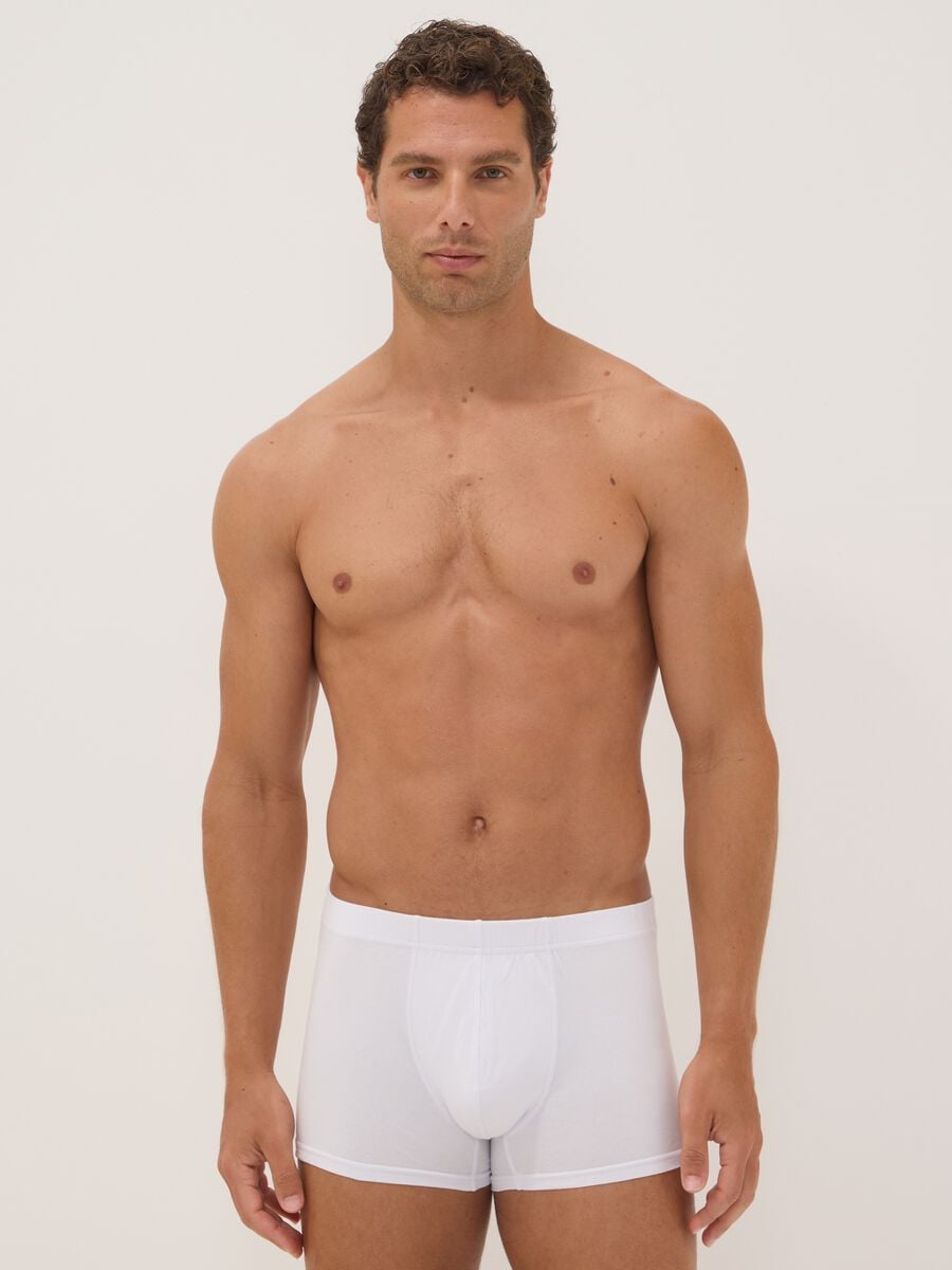 Multipack di cinque boxer bianchi in cotone organico_0