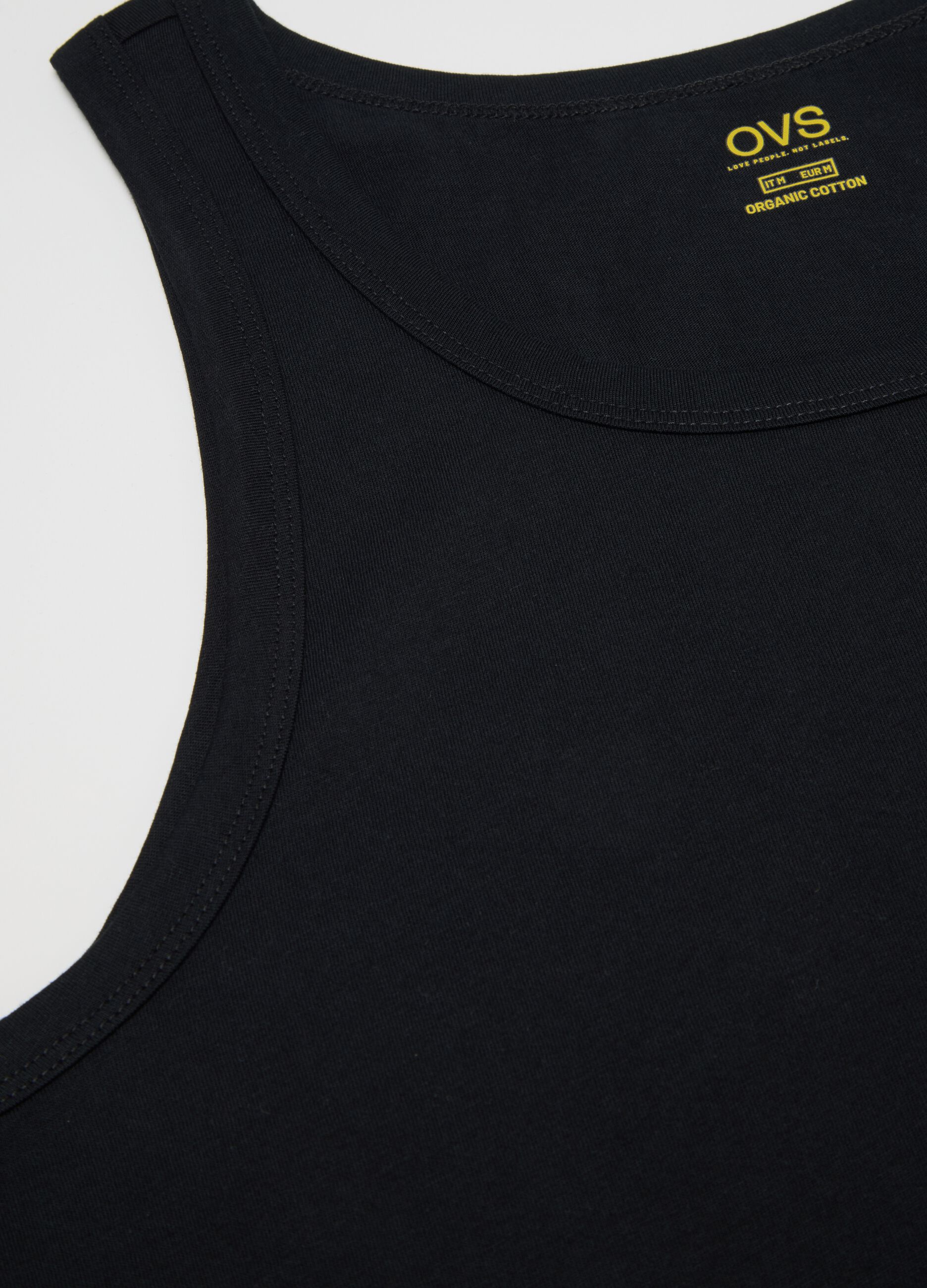 Men's Black Pure Cotton Vest