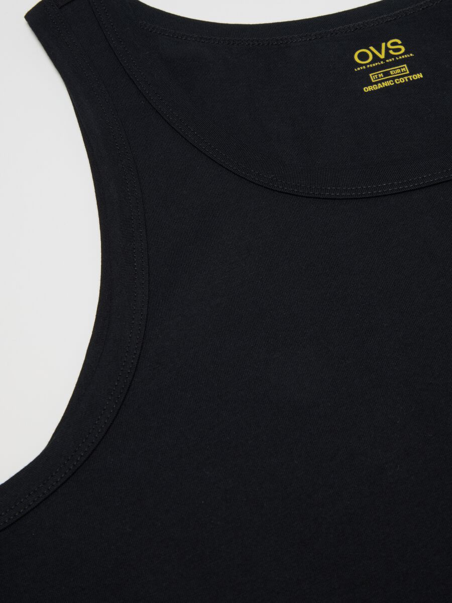 Men's Black Pure Cotton Vest_5