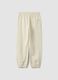 White pure cotton joggers with check print, comfort fit_2