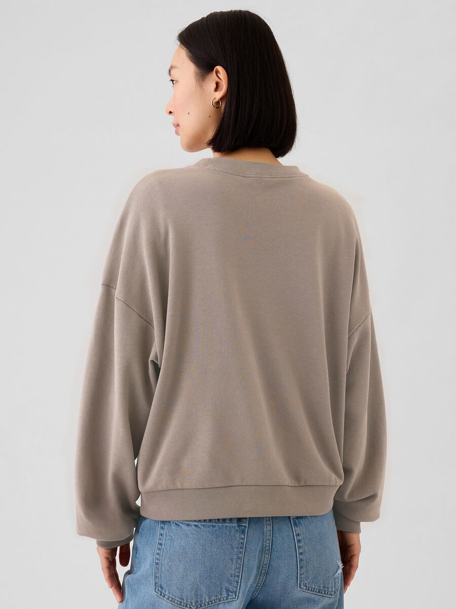 Oversized sweatshirt with round neck and crossover detail_2