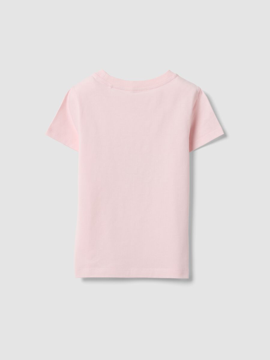 Girls' pink regular fit pure cotton t-shirt with print_1