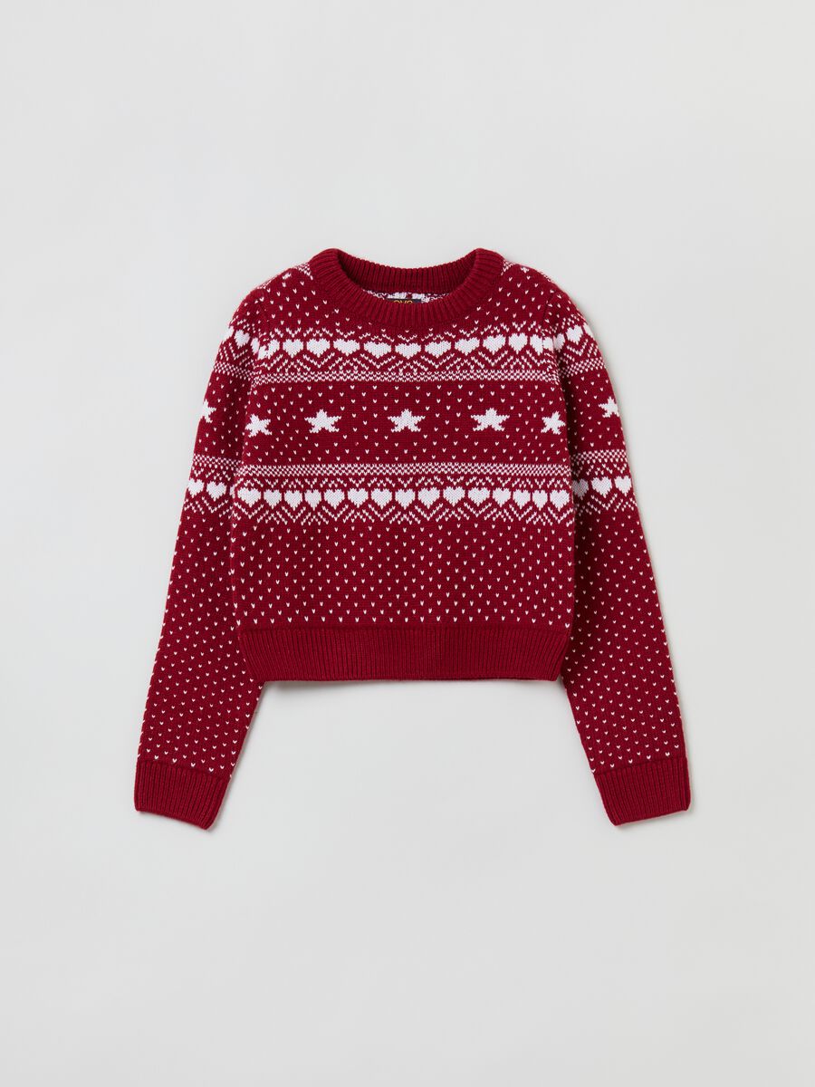 Christmas Jumper cropped con motivo jacquard_0