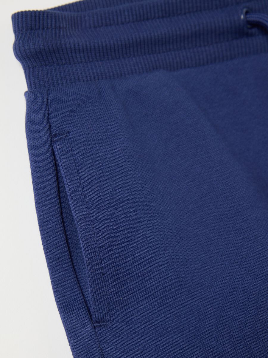 Blue French terry shorts with drawstring_3