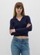 Blue viscose blend fitted jumper_1