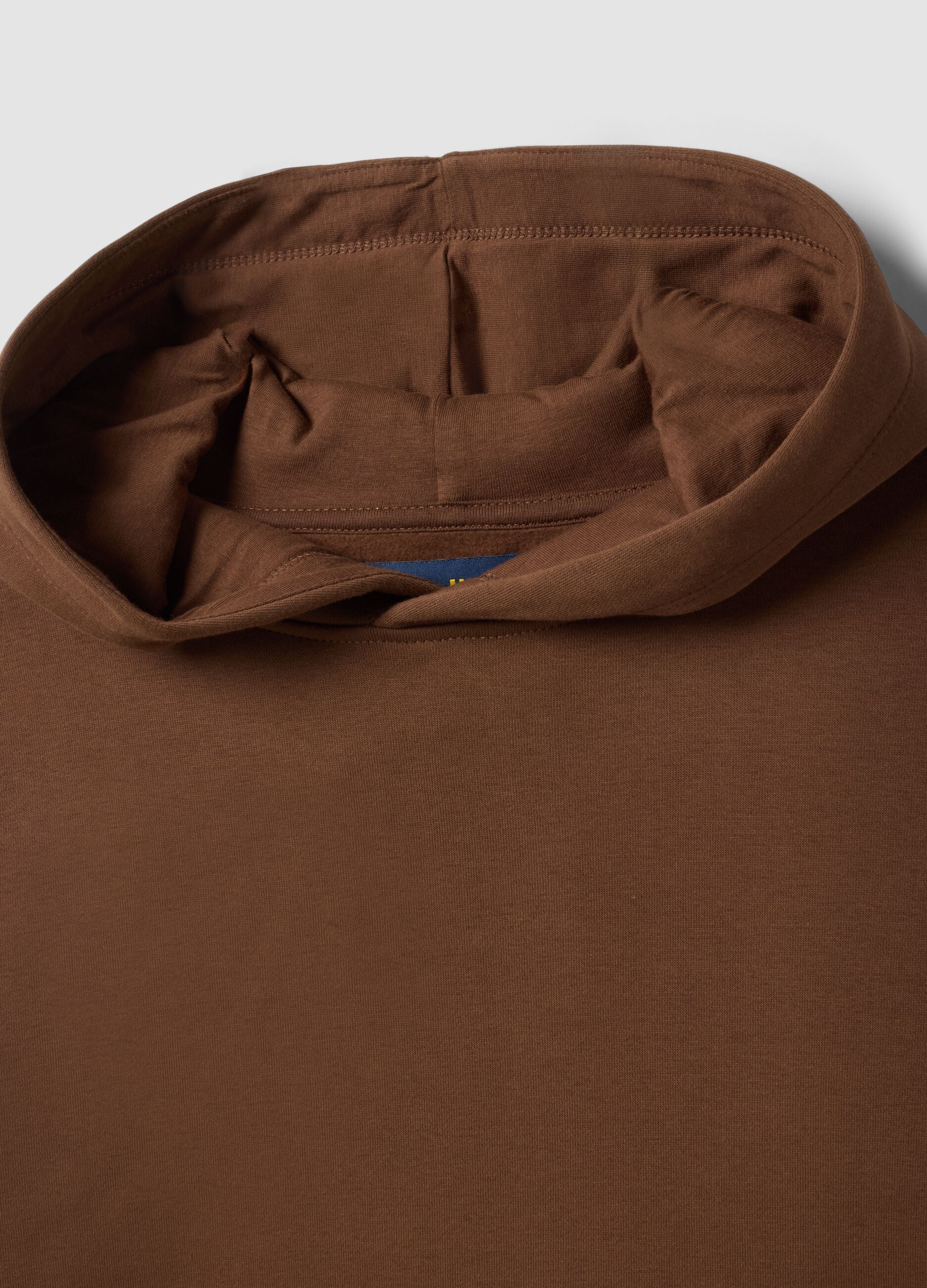 Brown cotton-blend hoodie with a regular fit