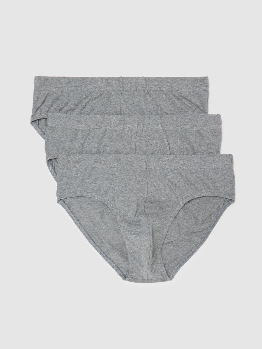 Set of grey cotton regular fit briefs tripack_4