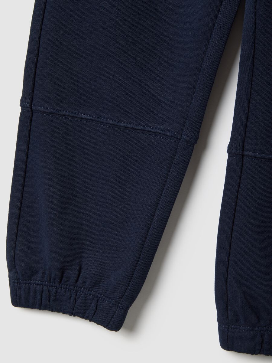 Children's regular fit blue jogger trousers in pure cotton_3