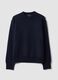 Blue crew-neck jumper in stretch wool_4
