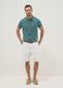 White denim bermuda shorts in cotton blend, baggy fit_0
