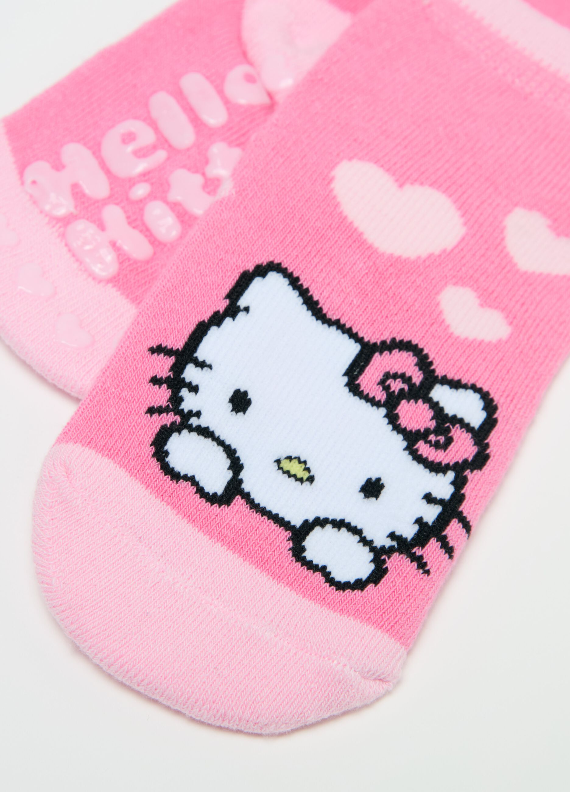 Two-pair pack slipper socks with Hello Kitty design