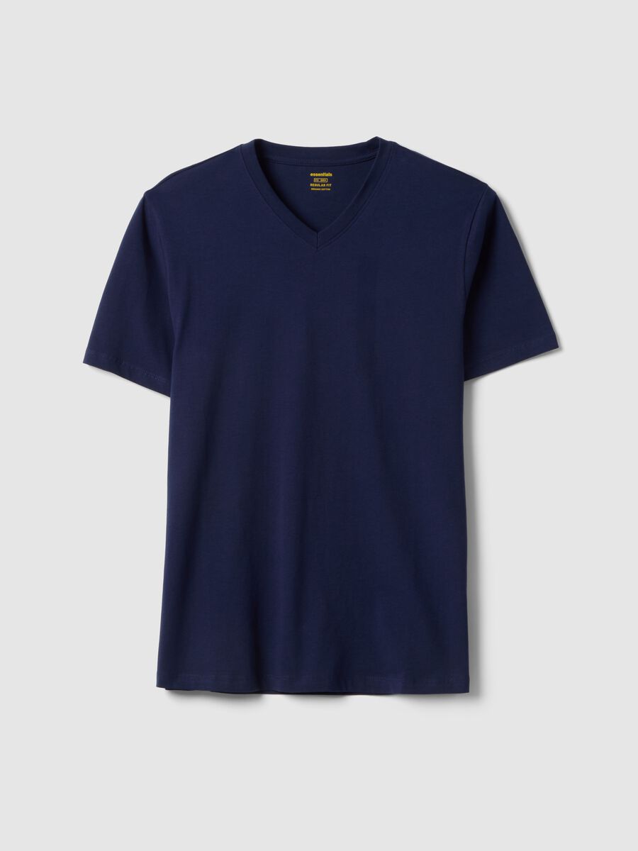 Blue pure cotton regular fit T-shirt_4