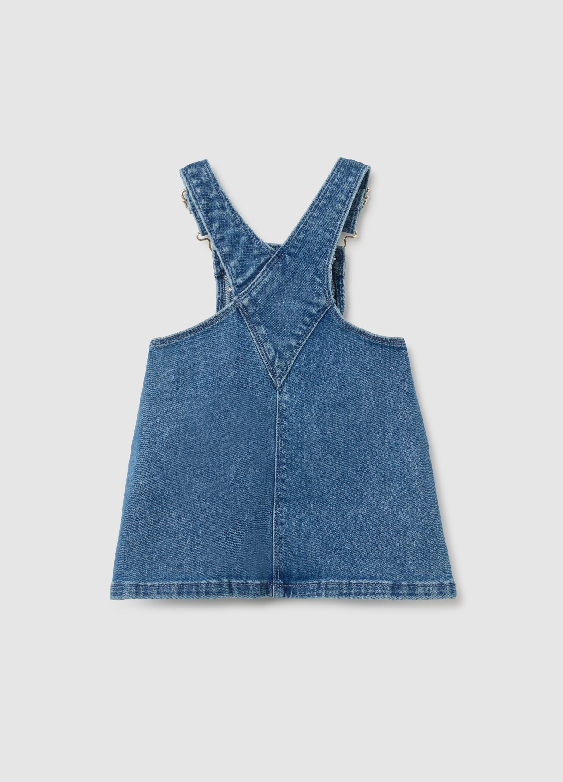 Vestito da bambina in denim elasticizzato