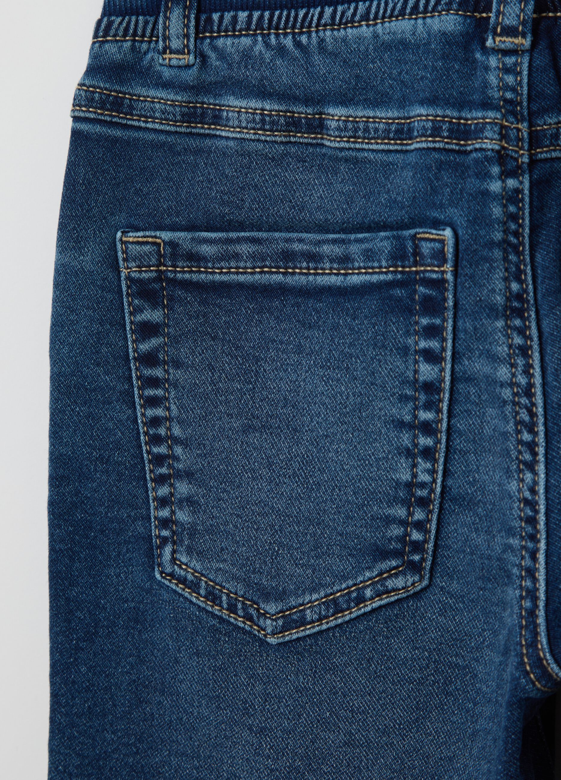 Denim Bermuda shorts with pockets and drawstring