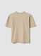 Beige pure cotton short-sleeve boys&rsquo; T-shirt, oversized fit_1