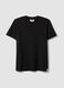 Black pure cotton short-sleeve regular fit T-shirt_0
