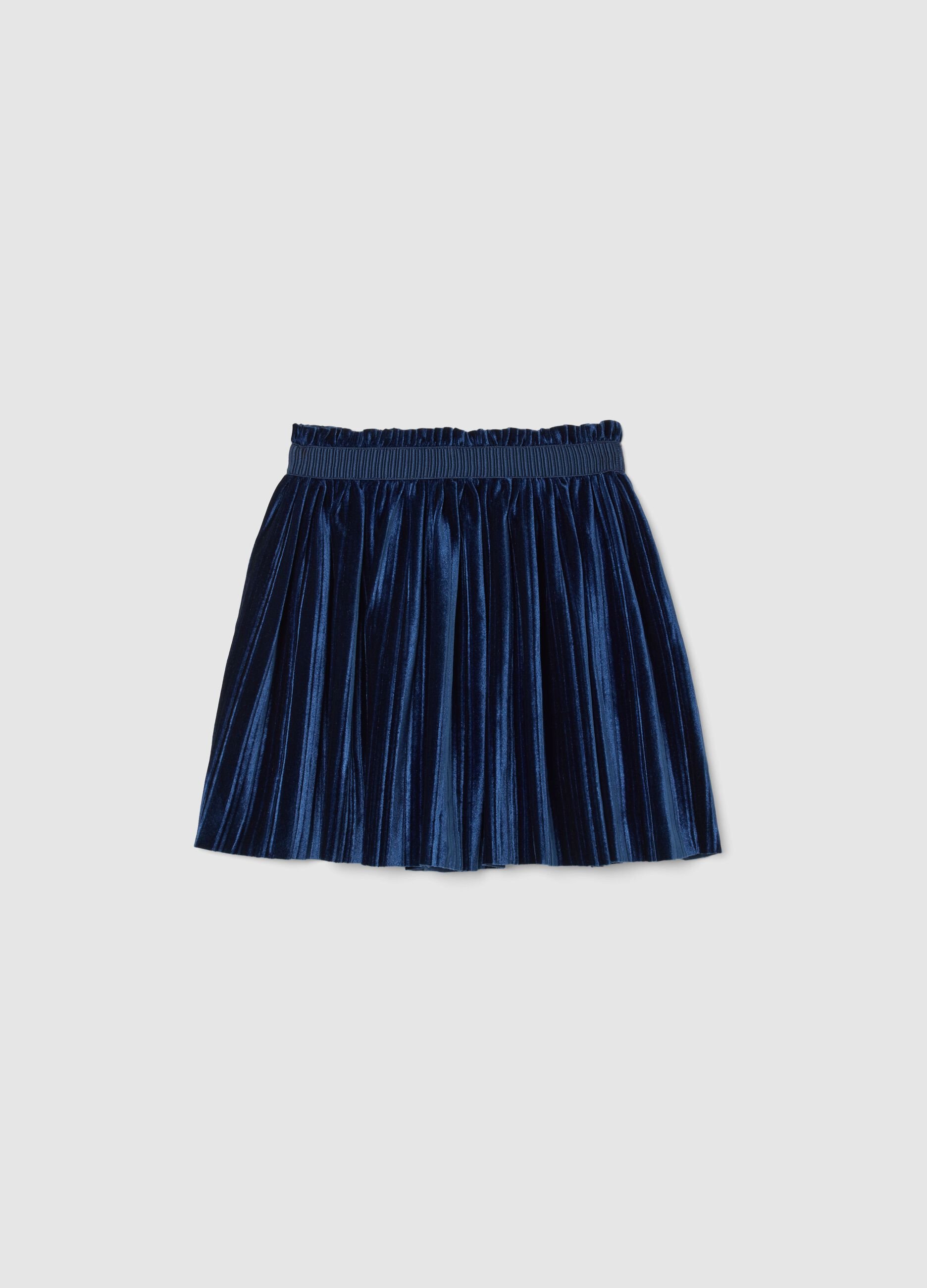 Blue Velour Skirt for Girls
