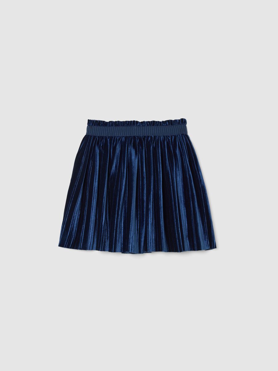 Blue Velour Skirt for Girls_0