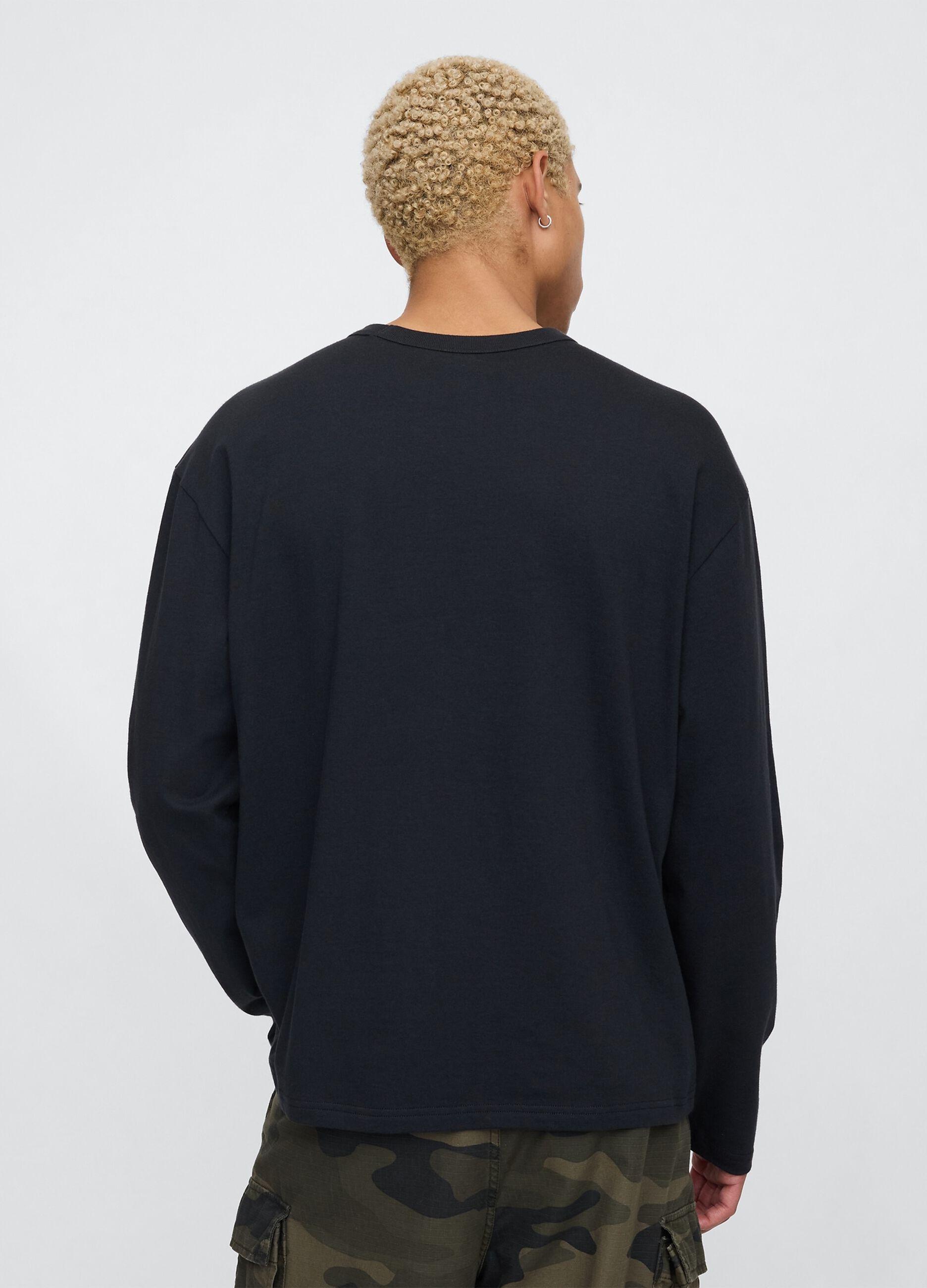 GAP Black Long Sleeve Cotton T-shirt