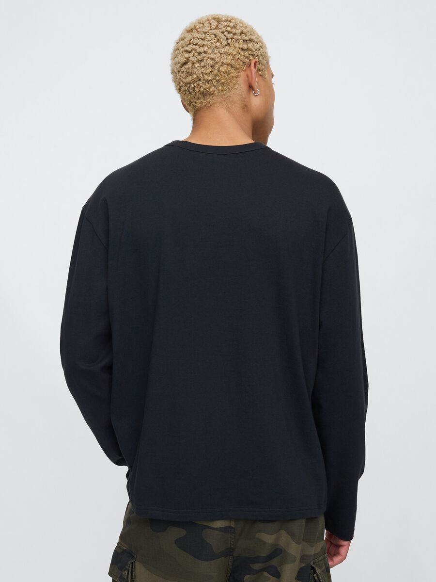 GAP Black Long Sleeve Cotton T-shirt_2