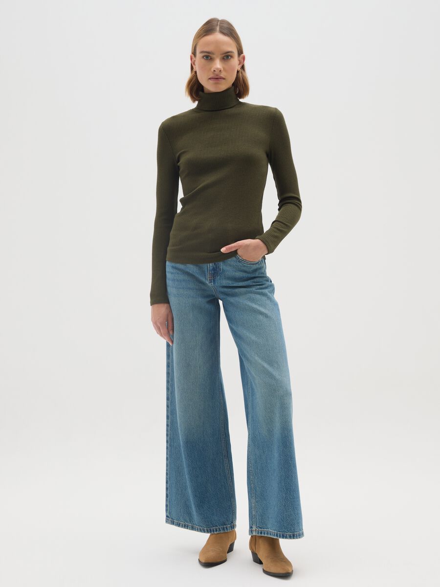 Green regular fit sweater_1