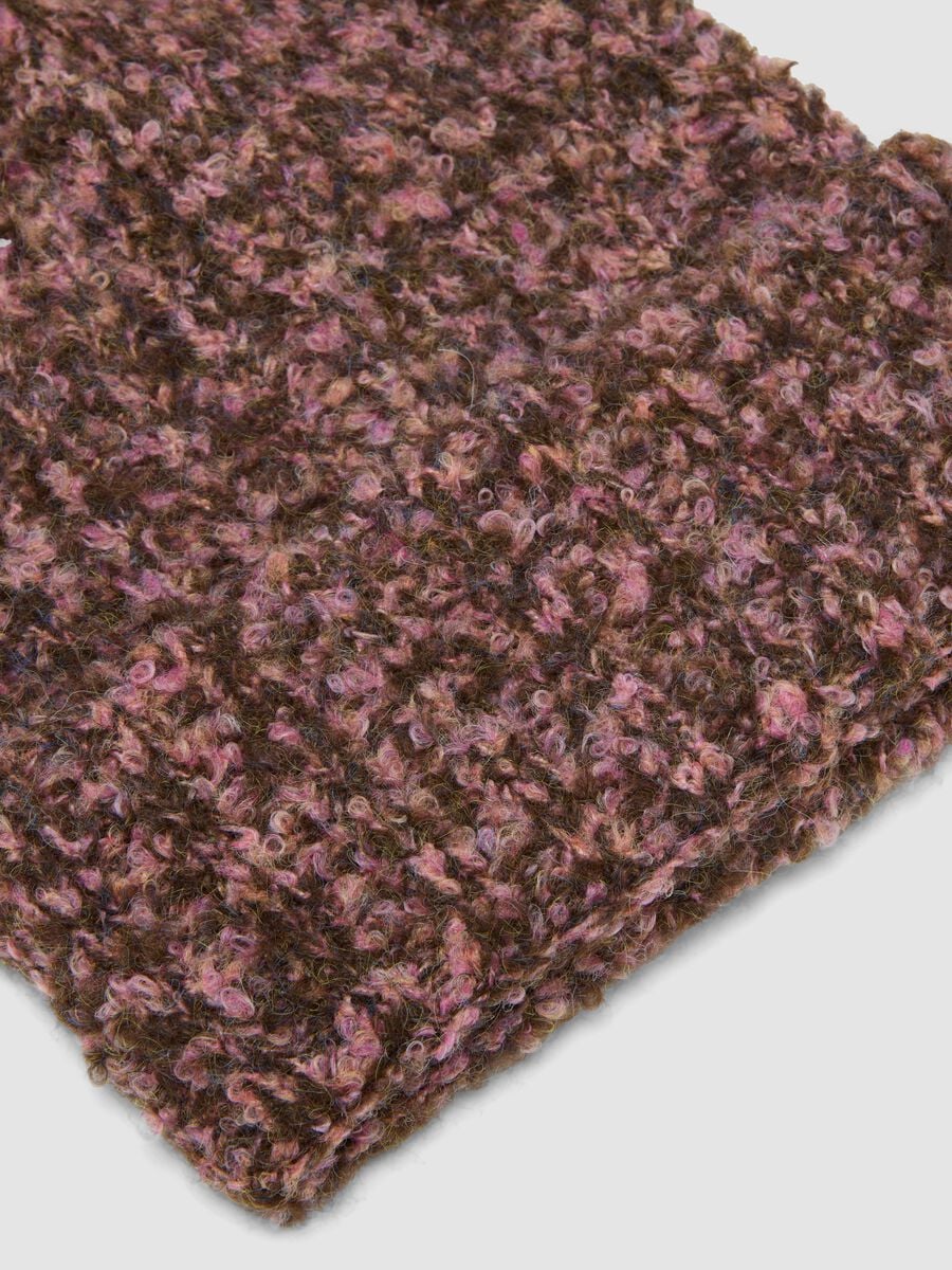 Berretto marrone in lana elasticizzata a maglia_1